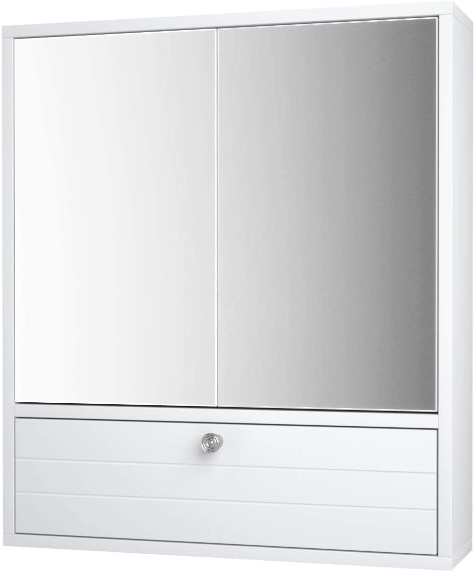 Bathroom Medicine Cabinet, Wall Mounted Cabinet with Double Mirror Door