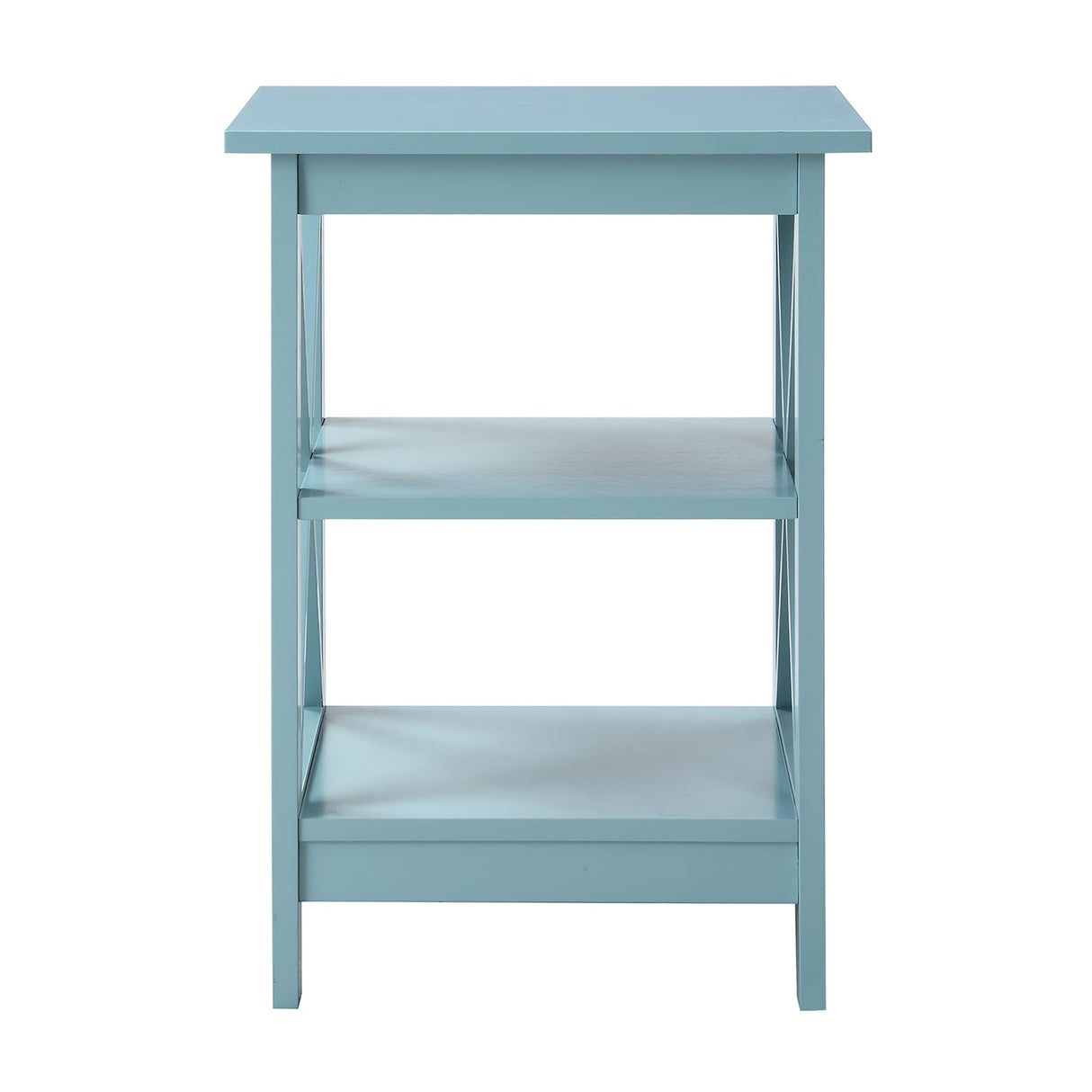 Oxford End Table with Shelves, Sea Foam Blue