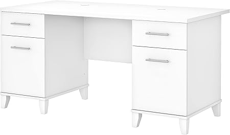 Somerset 60W Office Desk with Drawers in Sand Oak