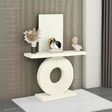 Modern Console Table with Geometric Base, 40 inch Wood Entryway Table Sofa Table