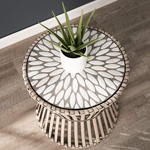 Melilani Round Outdoor Side Table, Natural