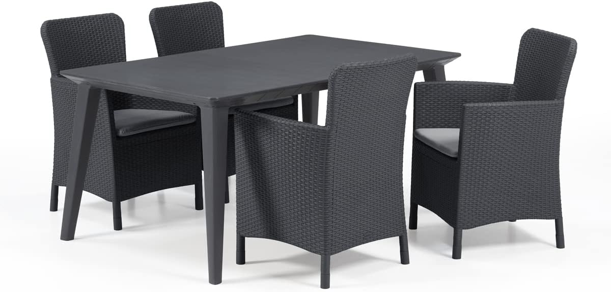 Allibert Lima 160 Garden Table, Graphite, Rectangular