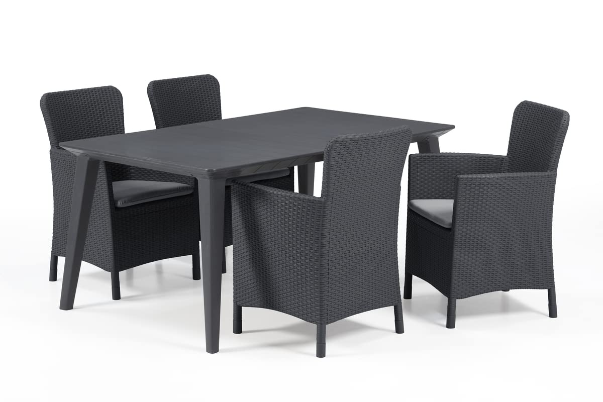 Allibert Lima 160 Garden Table, Graphite, Rectangular