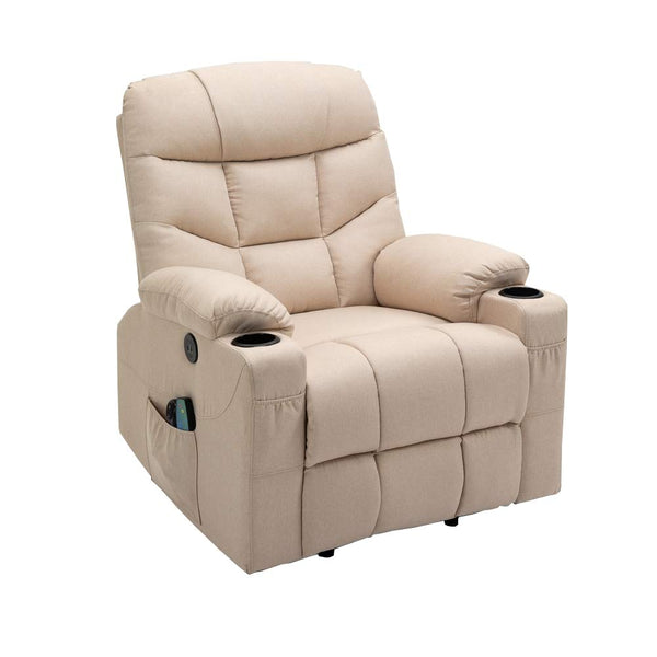 Homegear Fabric Power Lift Electric Recliner Chair with Massage and Vibration, Taupe