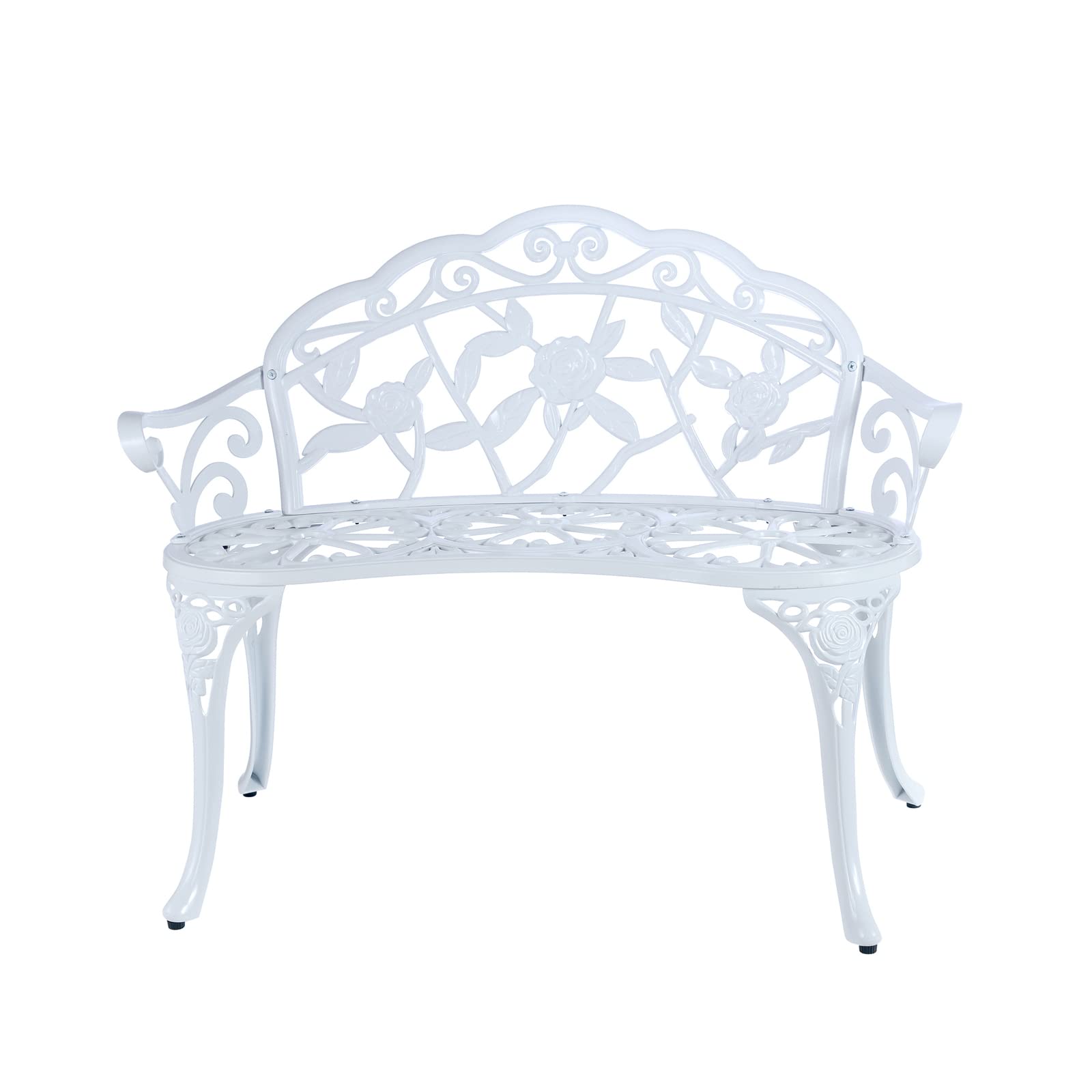 Patio Garden Bench Metal Park Bench Cast Aluminum Outdoor Furniture