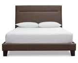 Adelloni Modern Upholstered Platform Bed with Adjustable Height Headboard,