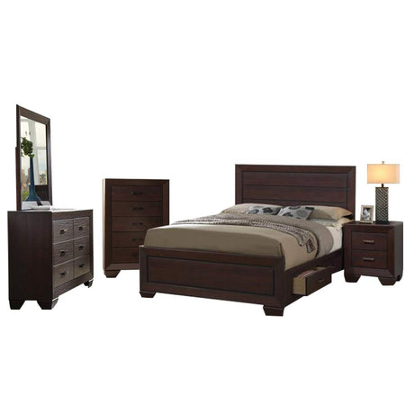 Coaster Kauffman California King Bed 5-Piece Set, Dark Cocoa