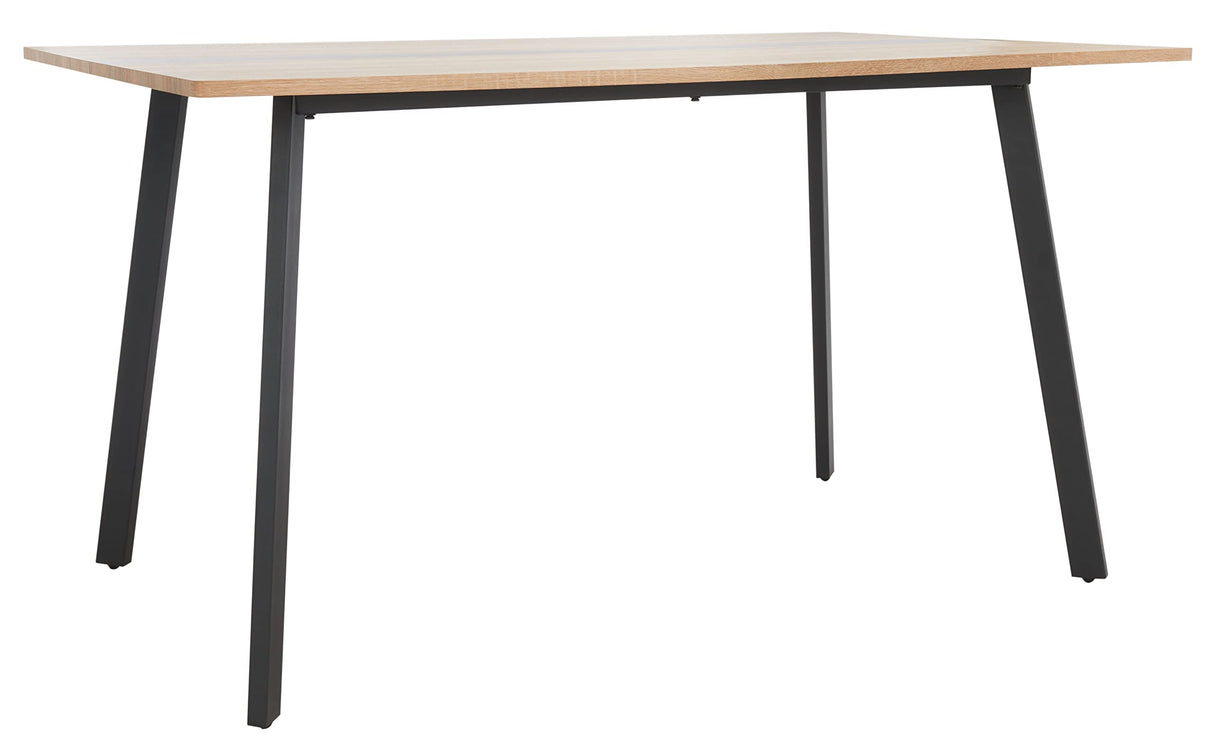 SAFAVIEH Home Collection Leith Mid-Century Scandinavian Natural/Black Stripe Rectangle Dining Table