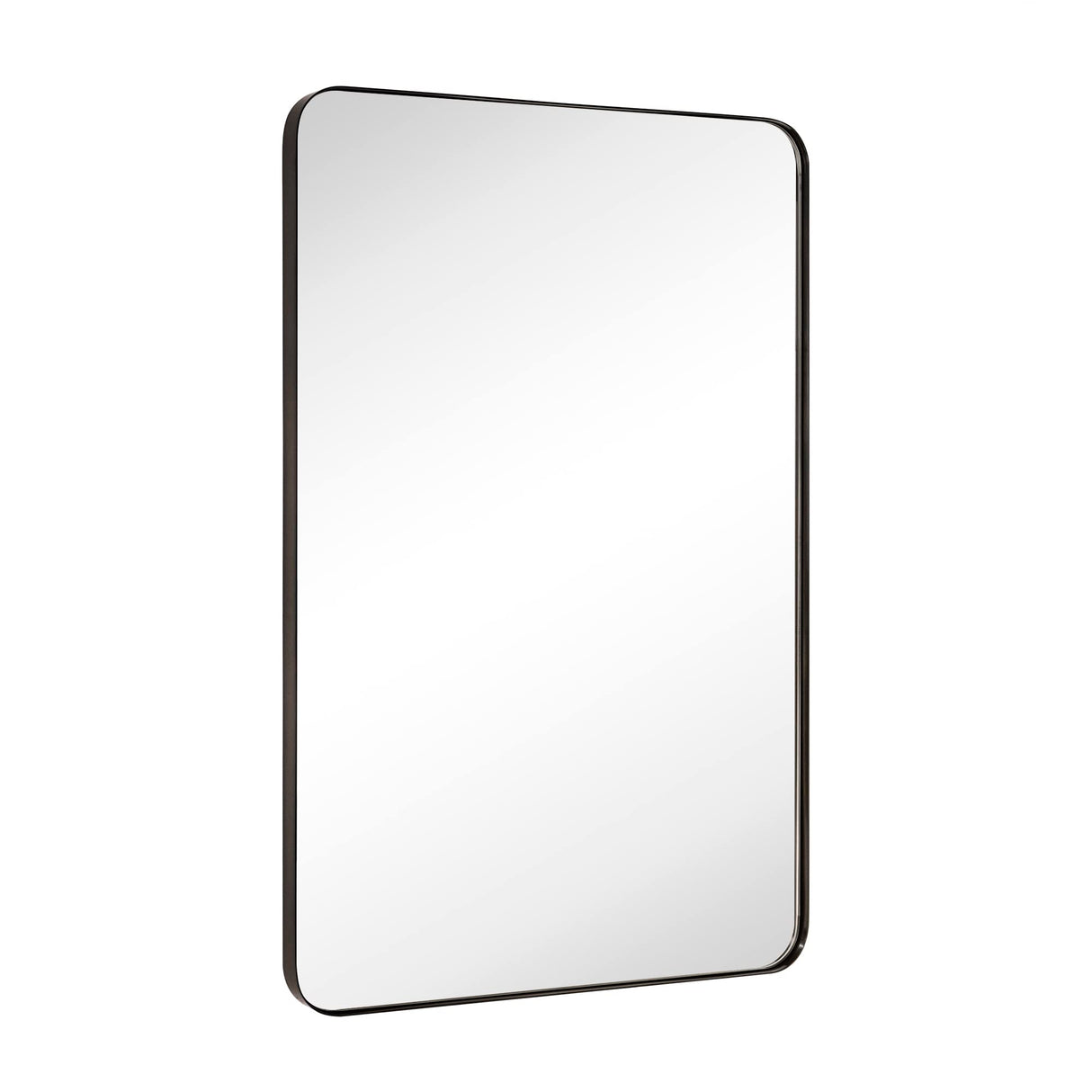 20x30' Oil Rubbed Bronze Rounded Rectangle Bathroom Mirror Darkened Bronze 30 x 20 inch Metal Framed Rectangular Vanity Mirror