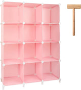 12-Cube Bookshelf Closet Organizer Storage Shelves Cubes Organizer Plastic Square