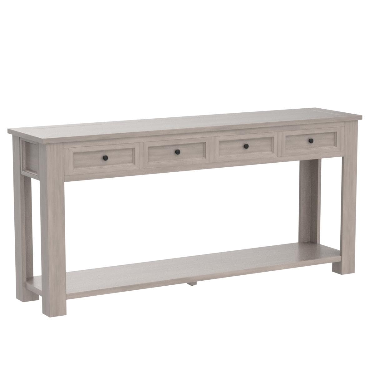 63 Inch Wood Console Table Long Console Sofa Entryway Table with Drawer and Bottom Shlef