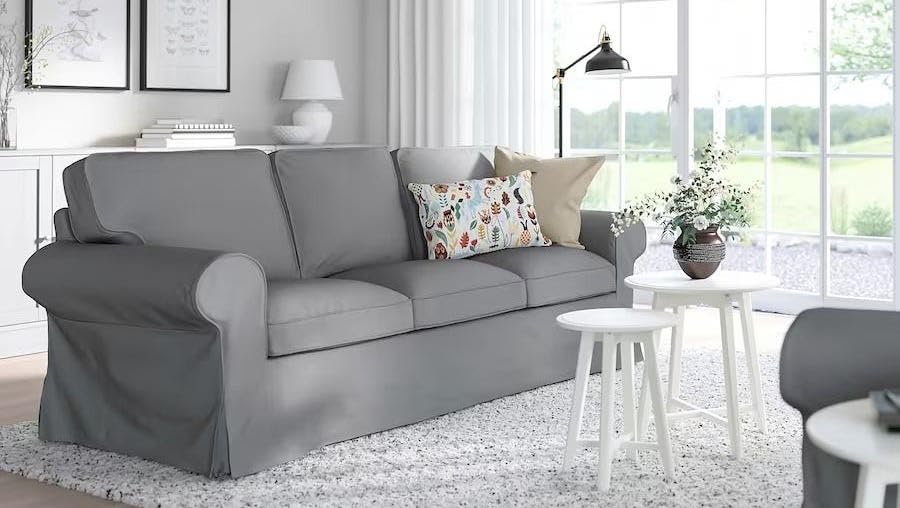 (Not EKTORP!) Sofa Cover Replacement Three 3 Seat Sofa Slipcover (Uppland Sofa Light Gray)