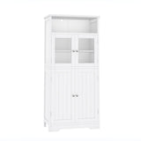 Bathroom Storage Cabinet, Bathroom Cabinet with Open Storage, Kitchen Pantry Cabinet with Doors, Bathroom Floor Cabinet, 23.6 x 11.8 x 50.4 Inches,