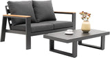 Outdoor Loveseat Sofa All-Weather Patio Sofa Couch High Back 2 Seater