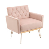 Chairs for Bedrooms, Vanity Chair for Makeup Room, with Back Gold Legs, Velvet Club