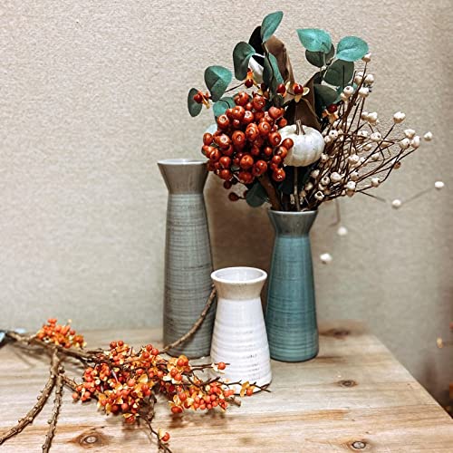Ceramic Vase Set- 3 Small Vases, Rustic Home Décor, Modern Farmhouse