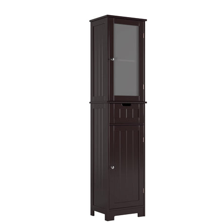 Bathroom Cabinet, Storage Cabinet with 2 Door & 1 Drawer, Floor Freestanding Cabinet with Adjustable Shelves,