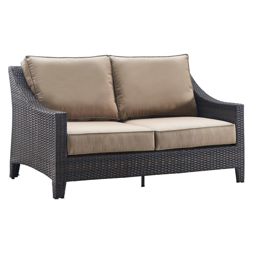 Tahoe Outdoor Loveseat in Terra Brown Wicker