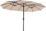 15ft Large Patio Umbrella, Outdoor Double-Sided Market Umbrella with Crank Handle,