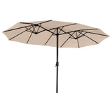 15ft Large Patio Umbrella, Outdoor Double-Sided Market Umbrella with Crank Handle,