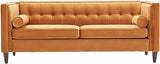 78'' W Velvet Sofa, Mid-Century Love Seats Sofa Furniture with Bolster Pillows)