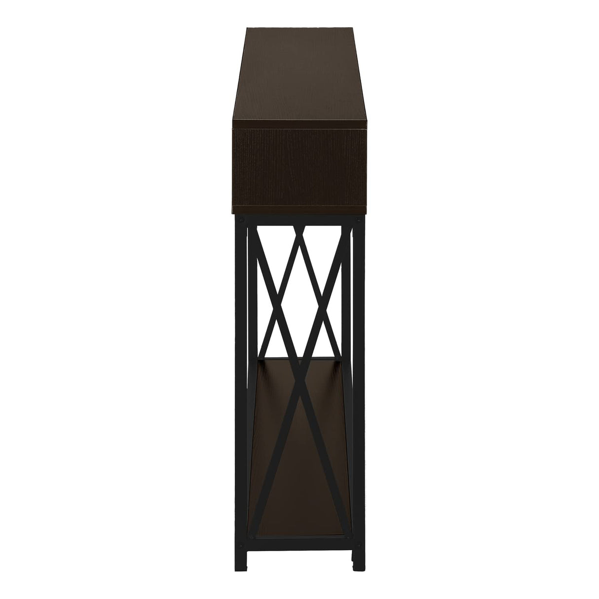 3574 Accent Table, Console, Entryway, Narrow, Sofa, Living Room, Bedroom, Metal, Laminate, Black,