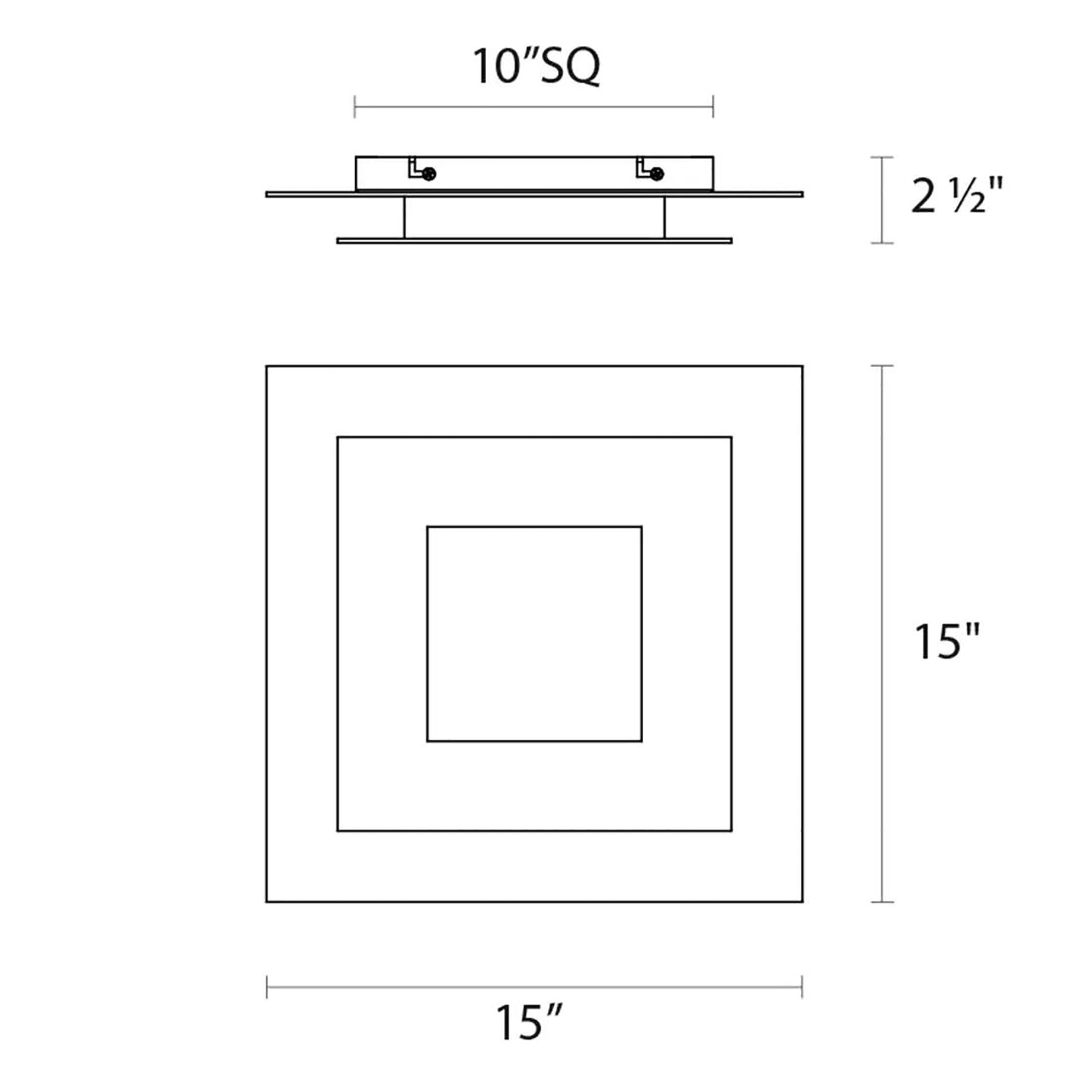 Offset LED Square Flush Mount Ceiling Light - 16" 3000K Textured White