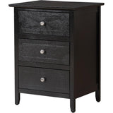 Daniel 3 Drawer Nightstand in Black