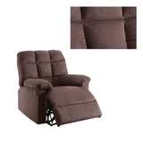 Cushioned Recliner With Tufted Back And Roll Arms, Brown