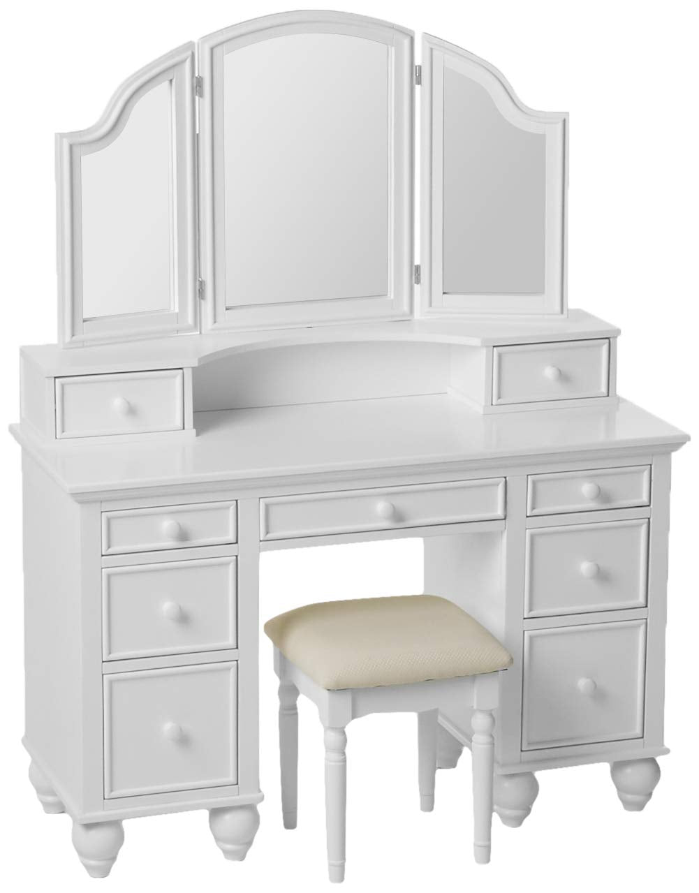 Furniture of America Athy White Vanity with Stool