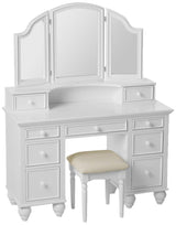 Furniture of America Athy White Vanity with Stool