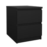 2 Drawer Bedroom Nightstand Nighstand, 19.69 in x 15.91 in x 19.49 in, Black