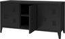 TV Stand Metal TV Table with Storage Steel 3 Door Locker Cabinet for Living Room