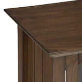 SIMPLIHOME Bedford SOLID WOOD 32 inch Wide Transitional Low Storage Media Cabinet in Rustic Natural Aged Brown, with 2 Tempered Glass Doors, 2 Adjustable Shelves