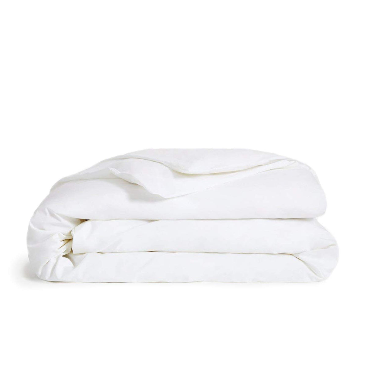 Luxury Sateen Duvet Cover - 100% Cotton, Full/Queen Size in White with Extra-Long