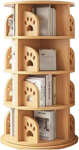 Bookshelf Tower, Round Rotating Bookcase, Revolving Bookcase for Kid and Adults