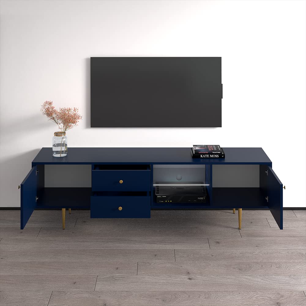 Rose 01 TV Stand - Modern Entertainment Center with Storage for TVs up to 80"