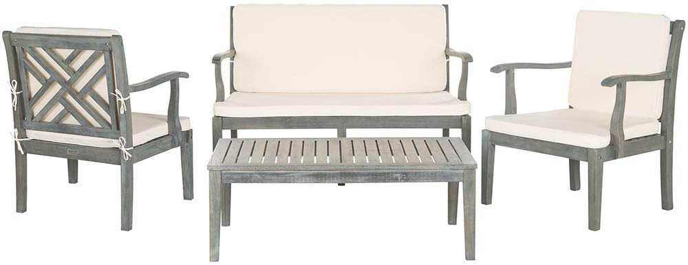 Outdoor Living Collection Bradbury 4-Piece Outdoor Living Set, Natural/Beige