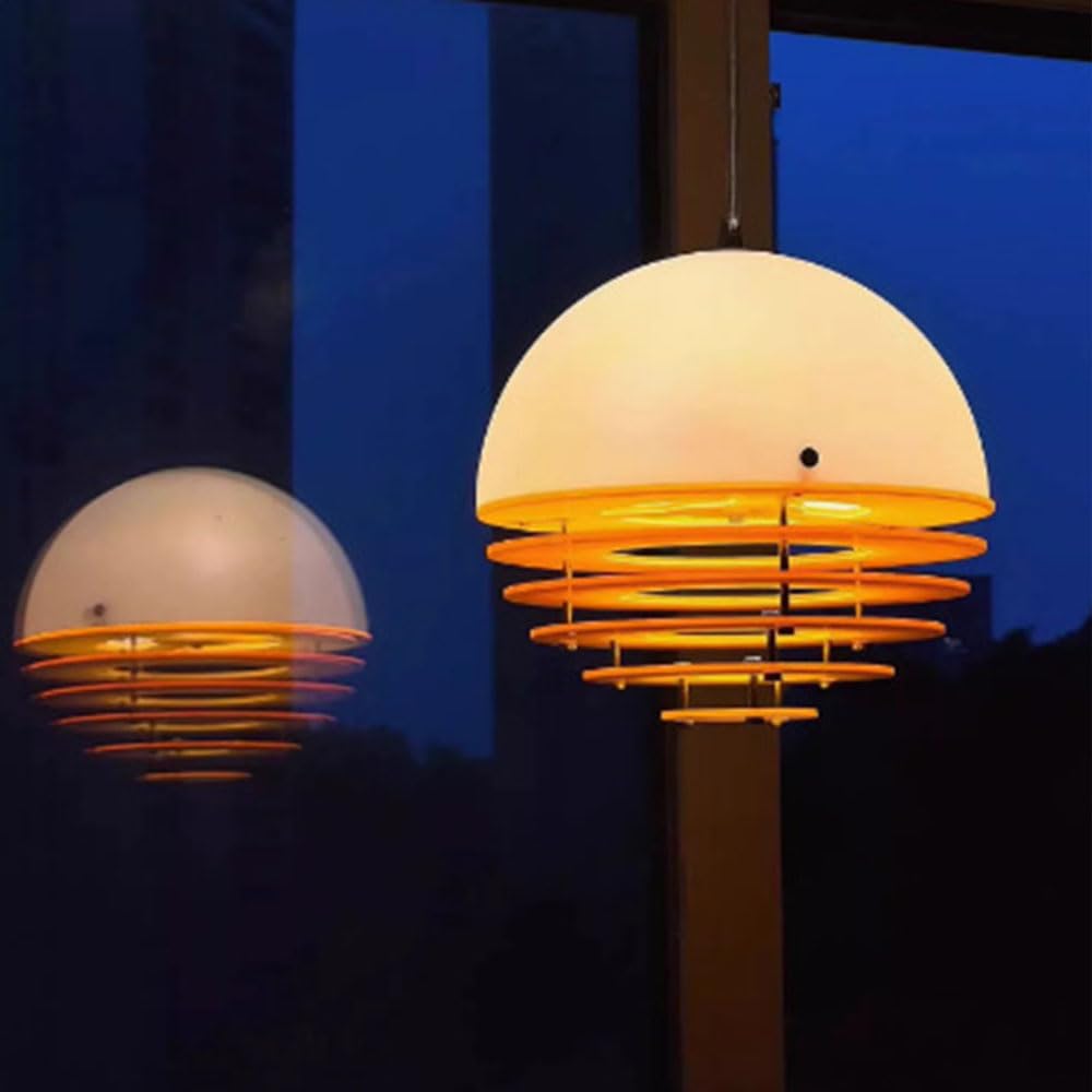 Orange Kitchen Pendant Light - 12 Inch Sunset Farmhouse Fixture