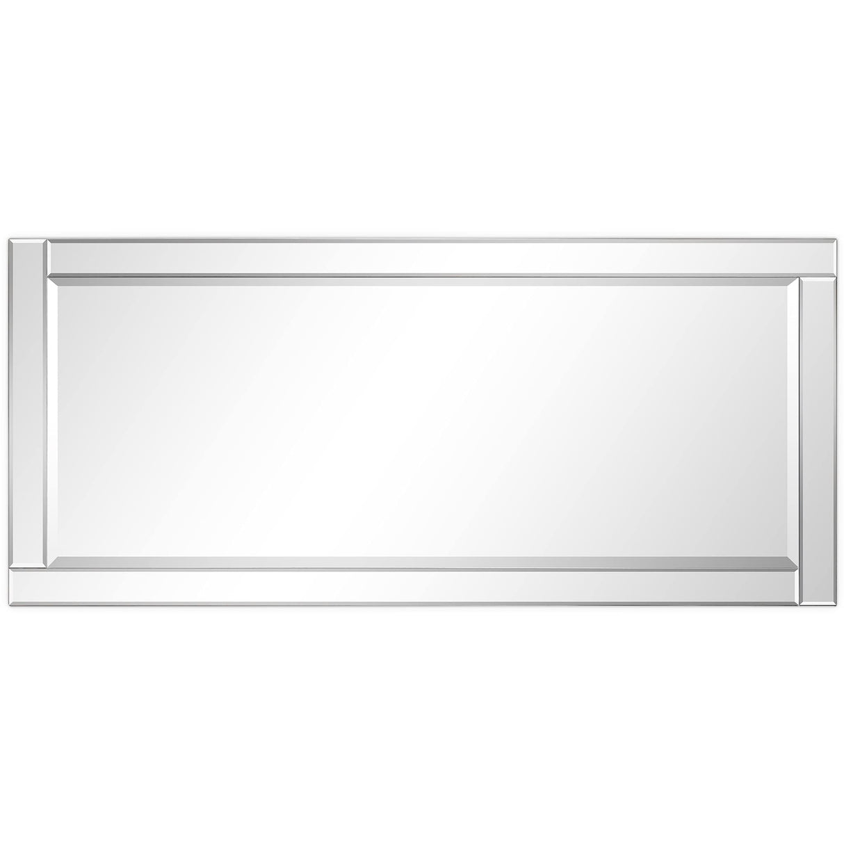 Modern Rectangle Wall Mirror for Vanity & Bathroom Solid Wood Frame, 1"-Beveled Center,