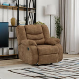 Partymate Contemporary Faux Leather Manual Rocker Recliner, Dark Brown