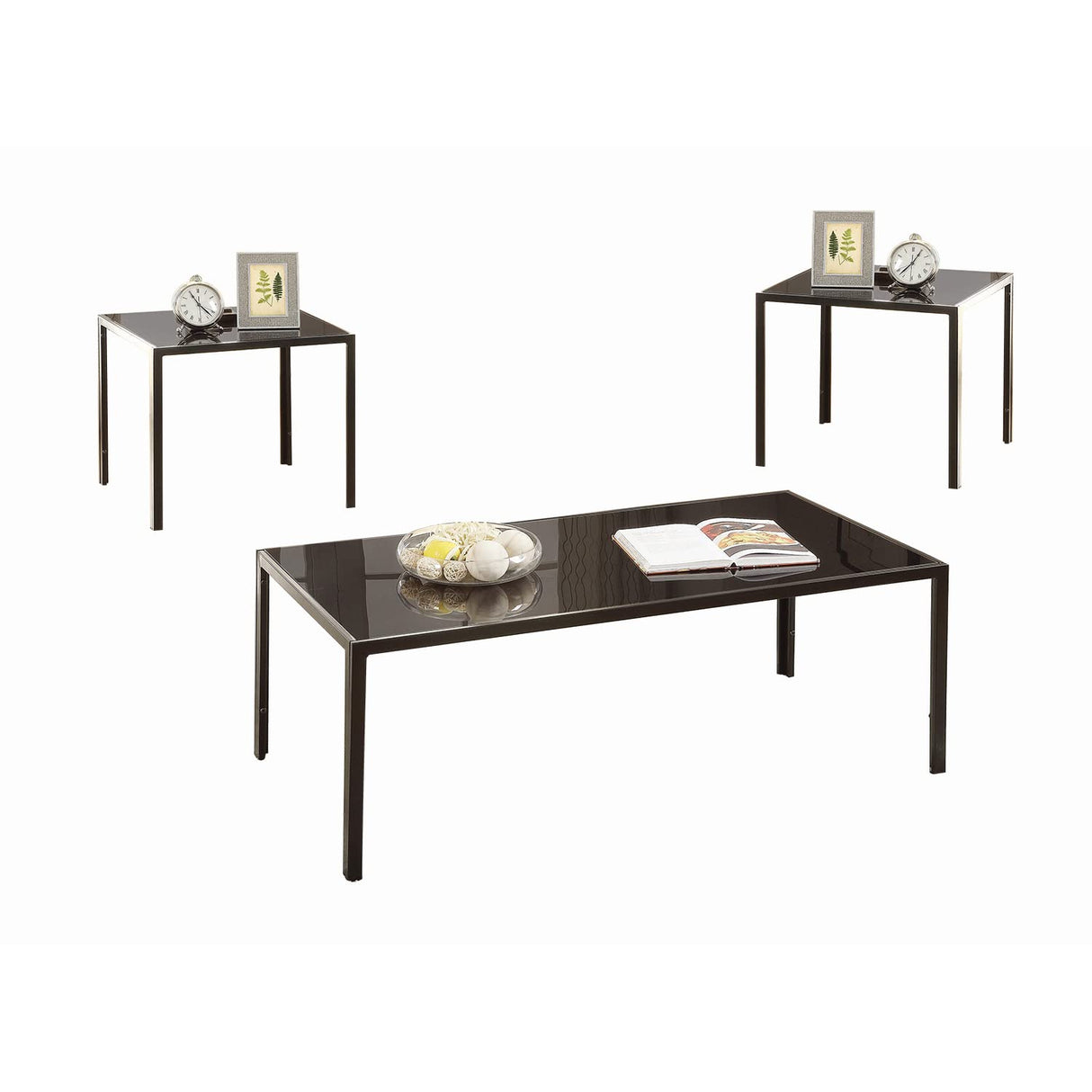 3 Piece Table Set, Black