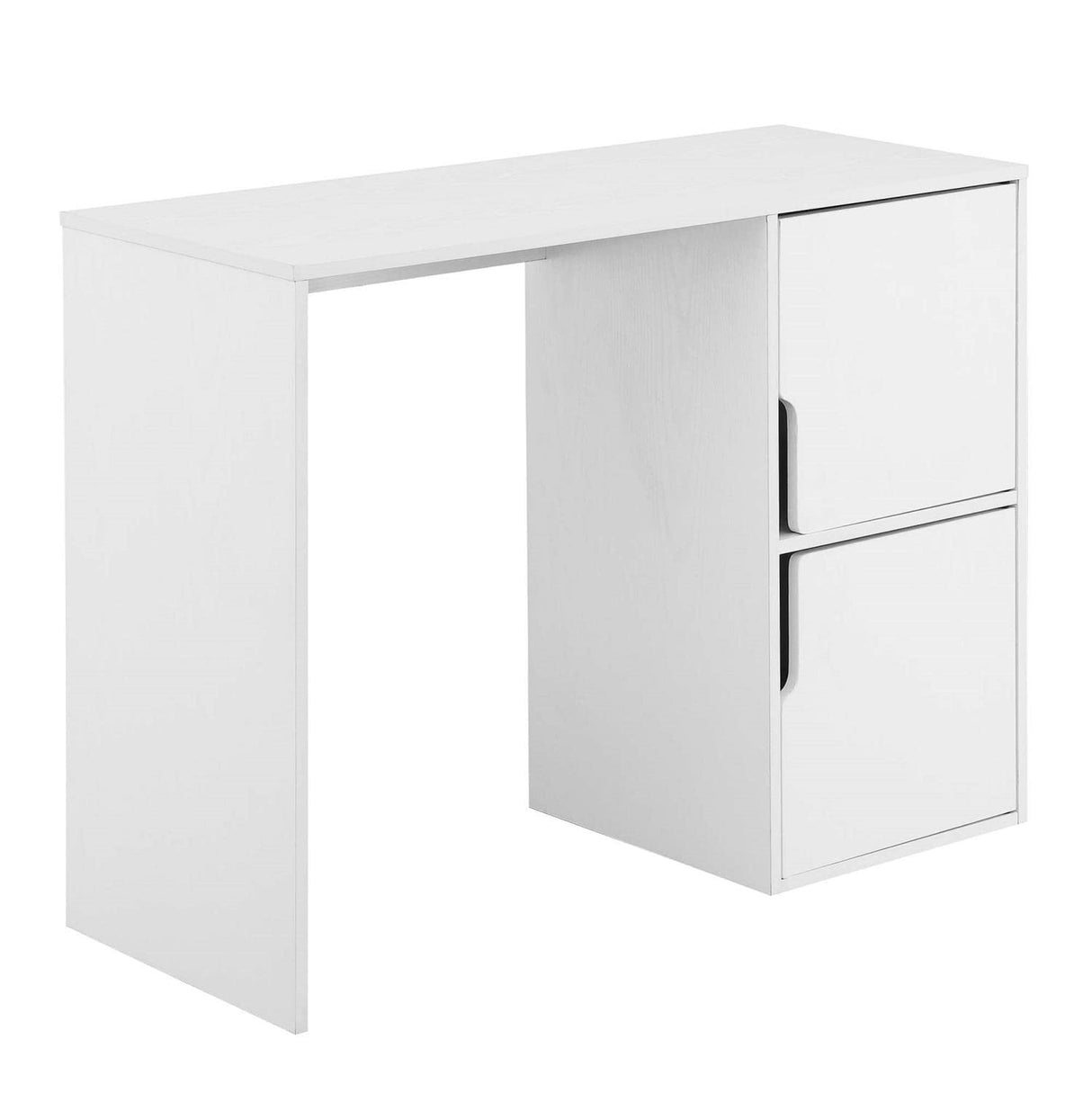 Designs2Go Student Desk with Storage Cabinets, White