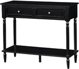 French Country 2-Drawer Hall Table with Shelf, Espresso