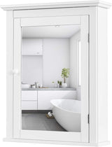 Bathroom Medicine Cabinets, Wall Mount Mirrored Storage Cabinets w/Single Door