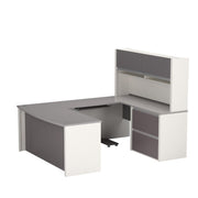 Connexion U-Shaped Executive Desk with Lateral File Cabinet and Hutch, 72W