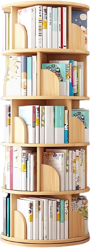 Rotating Bookshelf Tower, Circular Bookshelf for Kids&Adults