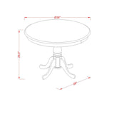 BCH-W 5 Piece Dining Room Table Set Includes a Round Wooden Table with Pedestal and 4