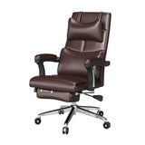 Leather Memory Foam Office Chair Adjustable Waist Support Knob and Reclining High