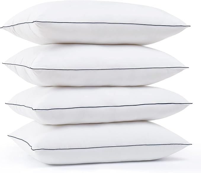 Bed Pillows for Sleeping - Queen Size(20"x28") Set of 4 Pillows Allergy Friendly Microfiber